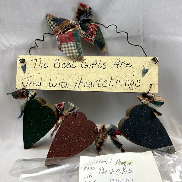 Heart Decor plaque The best Gifts Are Tied With Heartstrings handmade wood - Picture 7 of 7